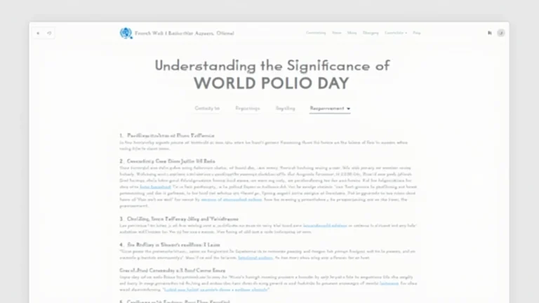 The Importance of Global Efforts on World Polio Day