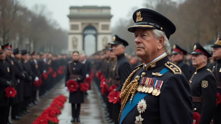 The King Leads Nation’s Silence on Remembrance Sunday.