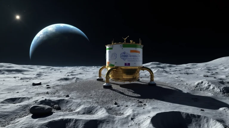 India’s Chandrayaan-3 Lands Near Moon’s South Pole